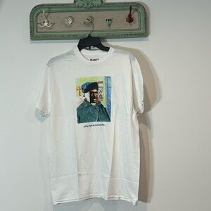 ROKIT short sleeve crewneck Paris louvre collage art love & war tee medium new